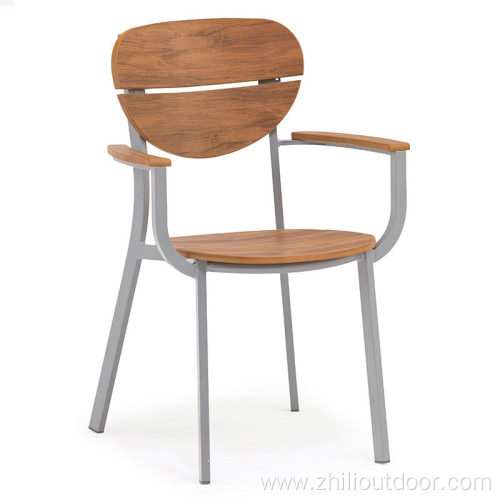 plastic wood outdoor metal chair for restaurant